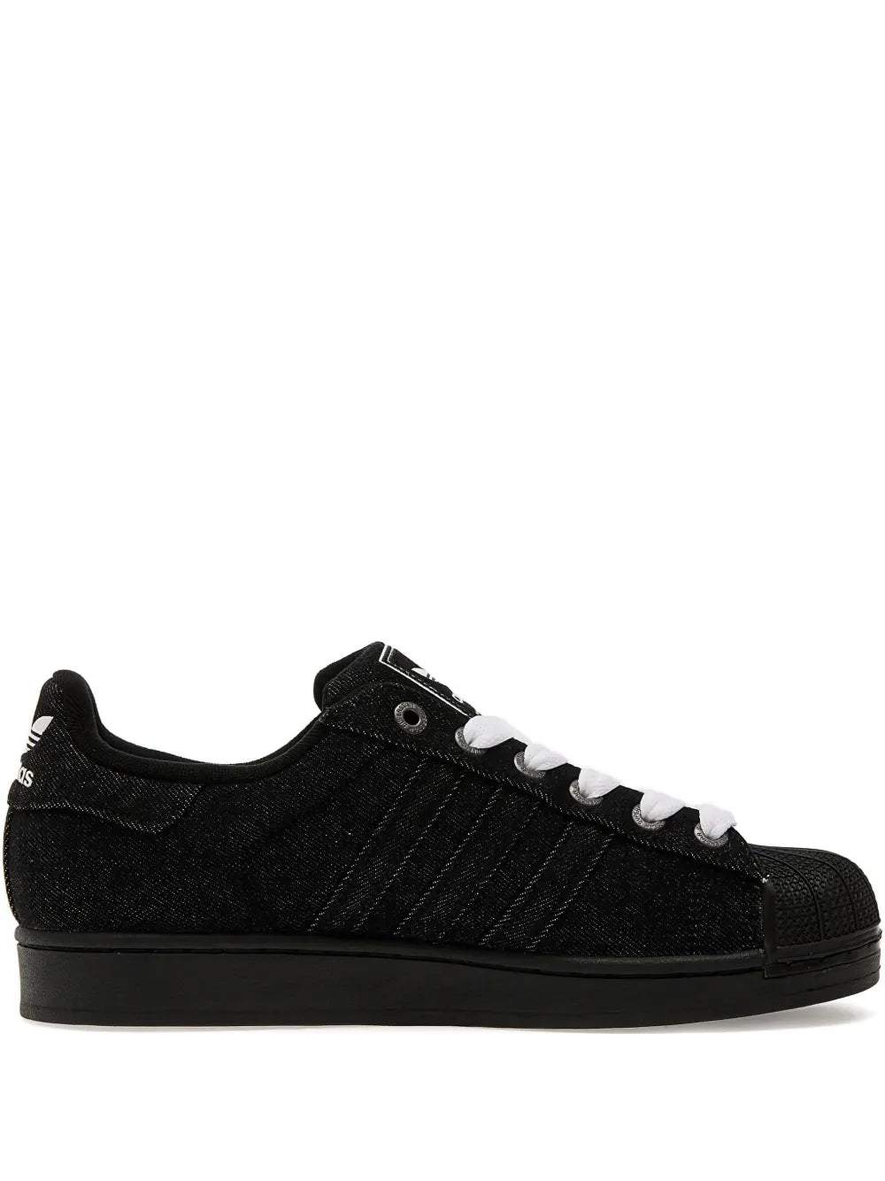 adidas Superstar Ii Denim Sneakers — Black — Size US M 4 - US W 5.5 — Front View