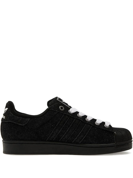 adidas Superstar Ii Denim Sneakers — Black — Size US M 4 - US W 5.5 — Front View