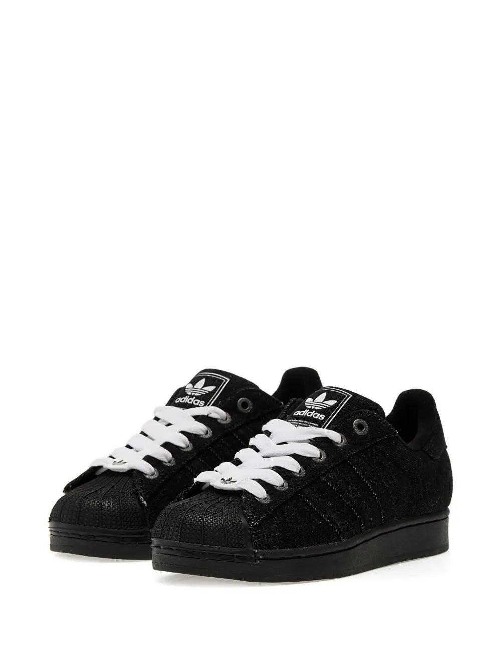 adidas Superstar Ii Denim Sneakers — Black — Size US M 4 - US W 5.5 — Side View