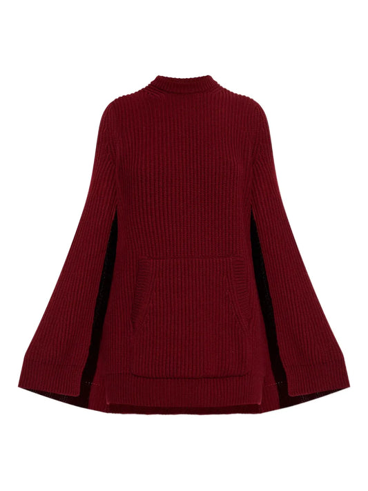 Max Mara Astoria Cape Pocket Mini Dress — Red — Size S — Front View