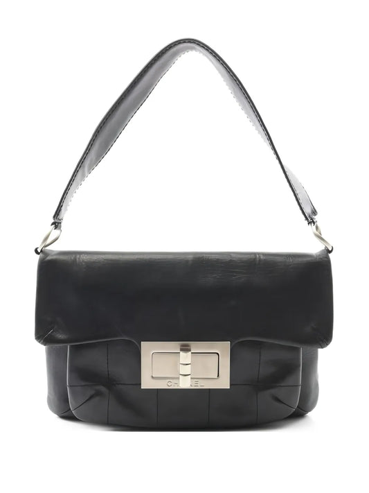 Chanel Pre Owned 2003 2004 255 Chocolate Bar Flap Closure Shoulder Bag — Same as shown — Size One Size — Front View