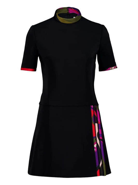 Pucci Print Detail Dress — Black — Size XS — Front View
