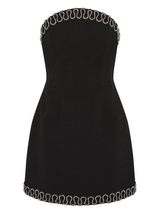 Rebecca Vallance Strapless Nyx Mini Dress — Black — Size XS — Front View