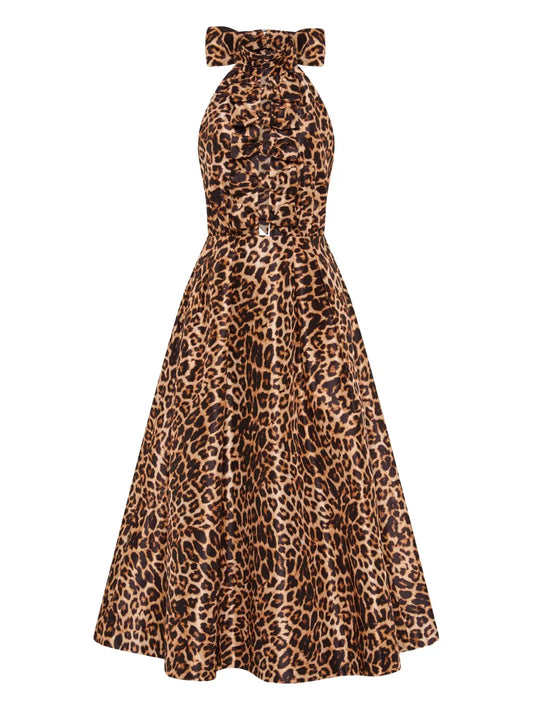 Rebecca Vallance Clarice Ruffled Belted Midi Dress — Same as shown — Size XS — Front View