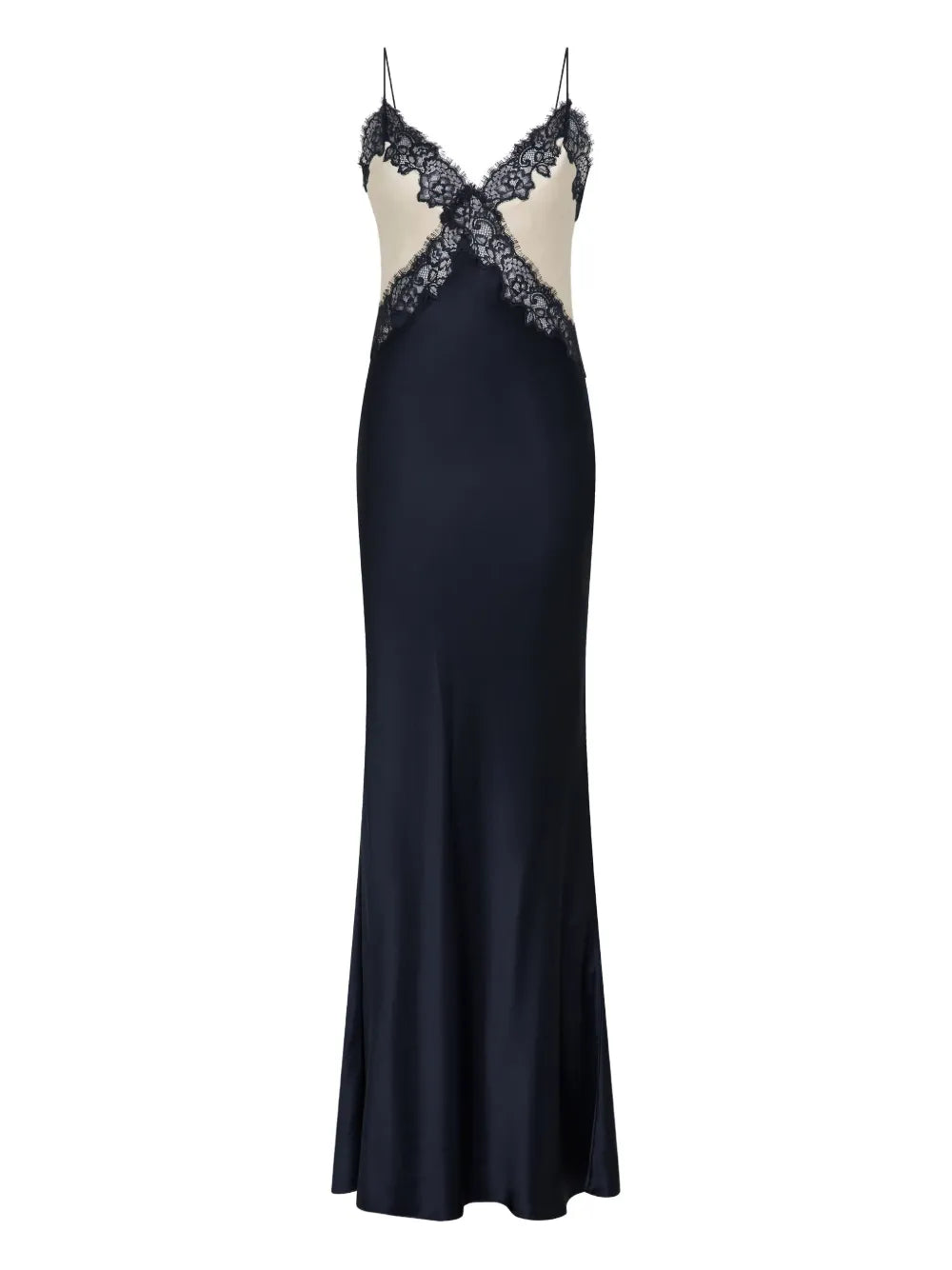 Rebecca Vallance Aumoe Lace Maxi Dress — Navy — Size S — Front View