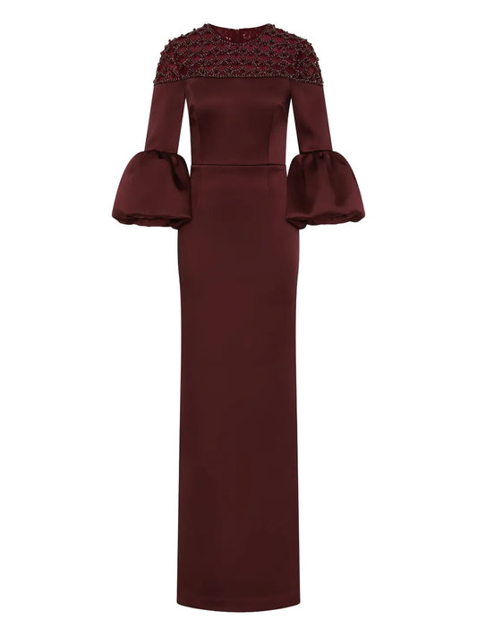 Rebecca Vallance Alora Embellished Bell Sleeve Maxi Dress — Same as shown — Size S — Front View
