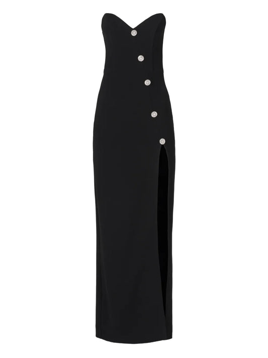 Moos Studio La Furia Negra Maxi Dress — Black — Size XS — Front View