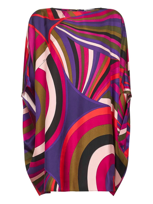 Pucci Abstract Pattern Print Cape Dress — Same as shown — Size XS — Front View
