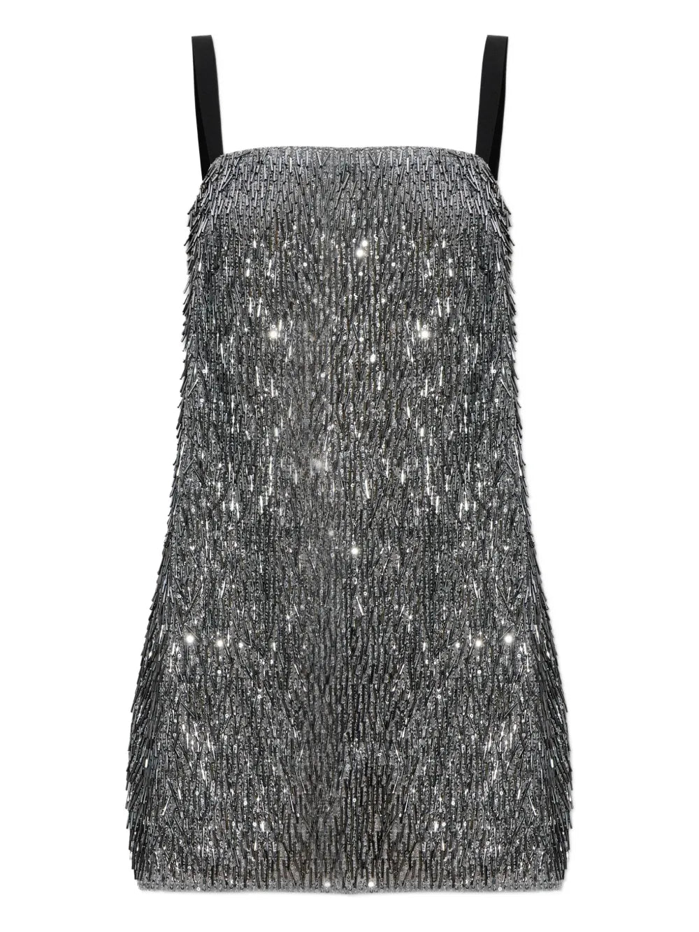 Dolce Gabbana Beaded Strap Dress — Silver — Size XS — Front View