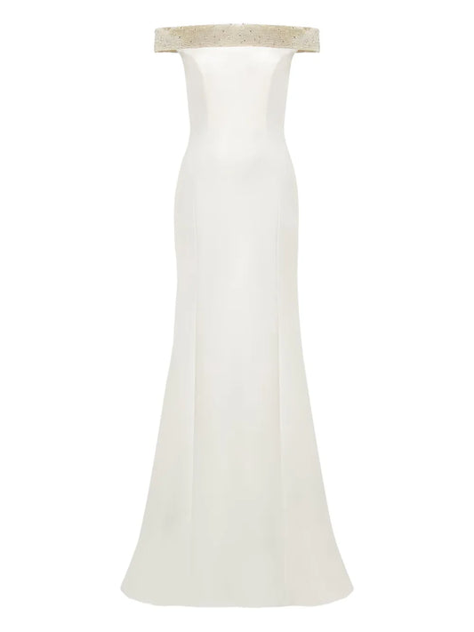 Jenny Packham Enigma Dress — Beige — Size M — Front View
