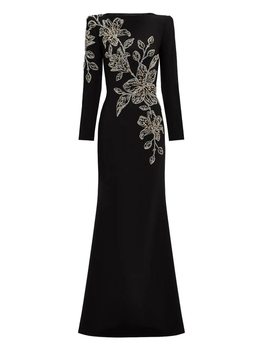 Jenny Packham Slipper Orchid Dress — Black — Size XS — Front View