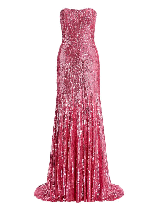 Jenny Packham Sarai Maxi Dress — Pink — Size S — Front View