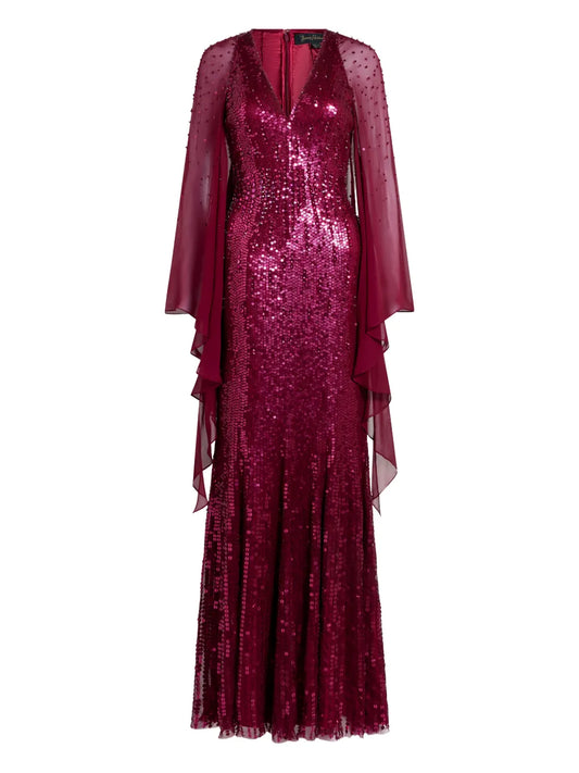 Jenny Packham Sequin Embellished Lyrical Dress — Same as shown — Size XS — Front View