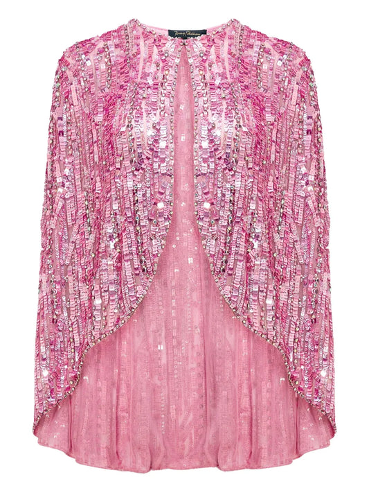Jenny Packham Vulsa Cape — Pink — Size S — Front View