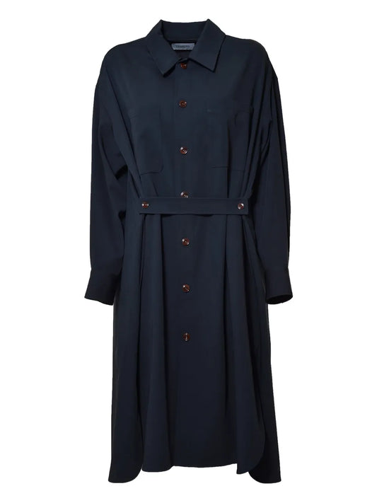 Lemaire Wool Shirtdress — Grey — Size S — Front View