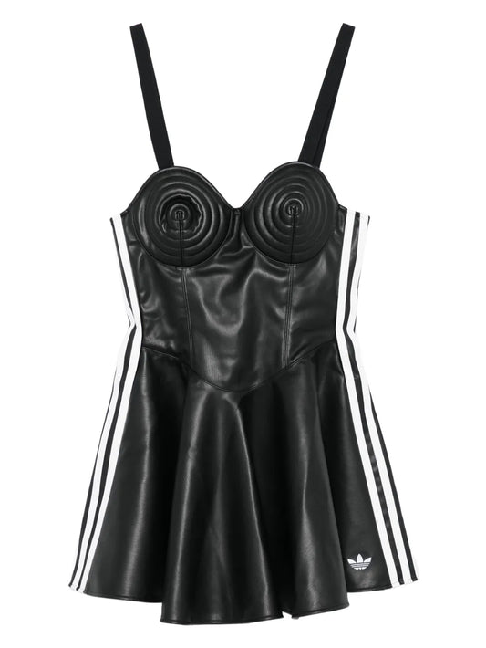Adidas Faux Leather Dress — Black — Size XS — Front View