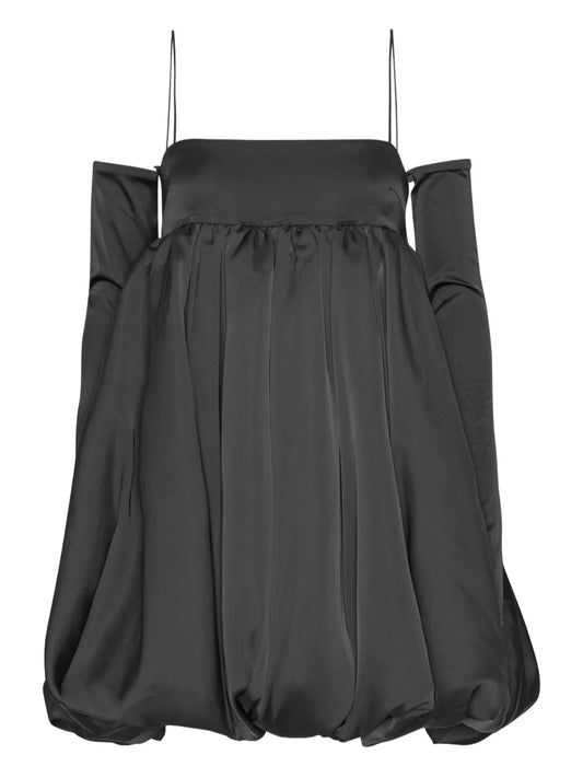 Rotate Birger Christensen Bubble Midi Dress — Black/ Red — Size XS — Front View