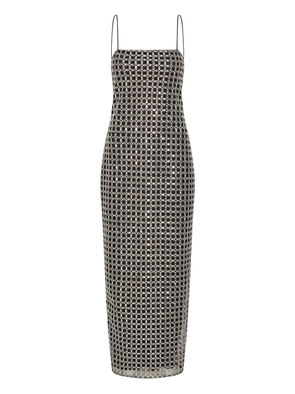 Rotate Birger Christensen Beaded Slip Maxi Dress — Black — Size XS — Front View