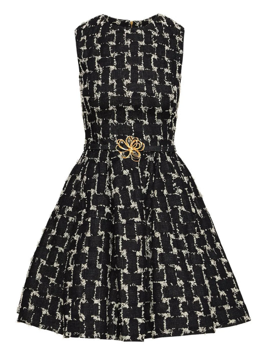Oscar De La Renta Woven Jacquard Mini Dress — Same as shown — Size XS — Front View