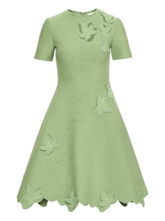 Oscar De La Renta Ivy Cut Out Dress — Green — Size XS — Front View