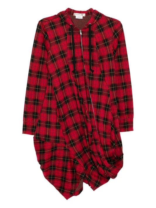 Comme Des Garcons Plaid Dress — Red — Size XS — Front View