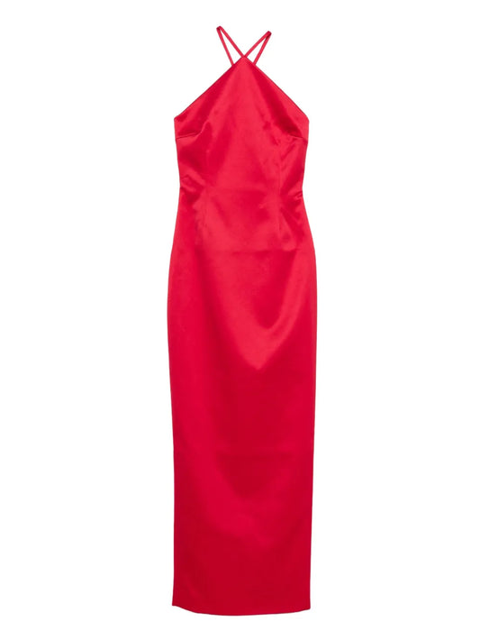 Solace London Fern Maxi Dress — Red — Size XS — Front View