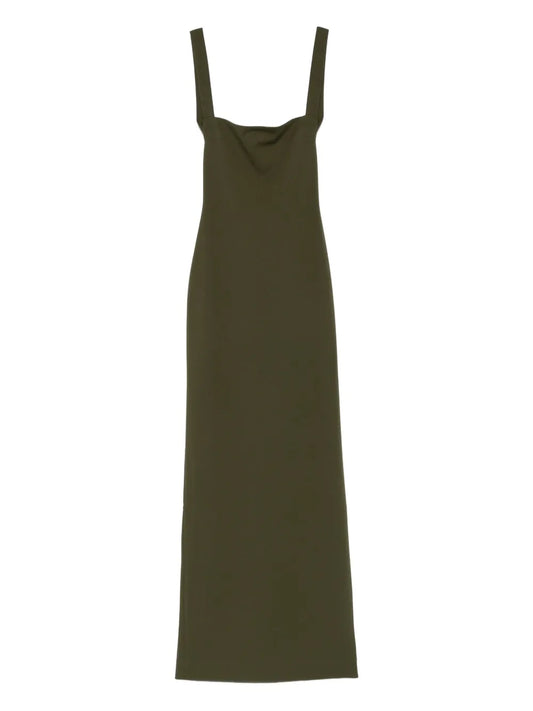 Solace London Square Neck Dress — Green — Size XS — Front View