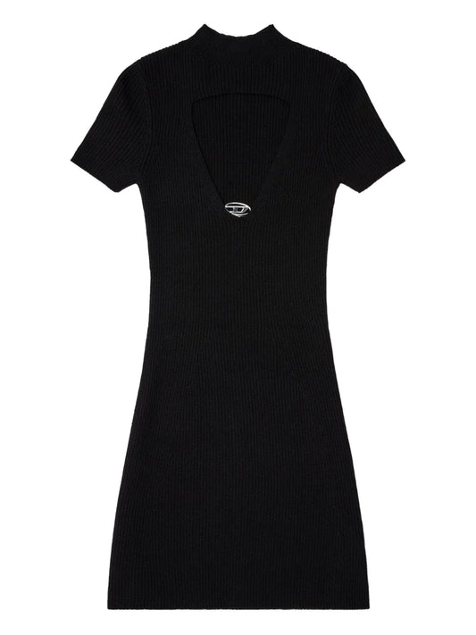 Diesel M Olympe Cut Out Plaque Dress — Black — Size XS — Front View