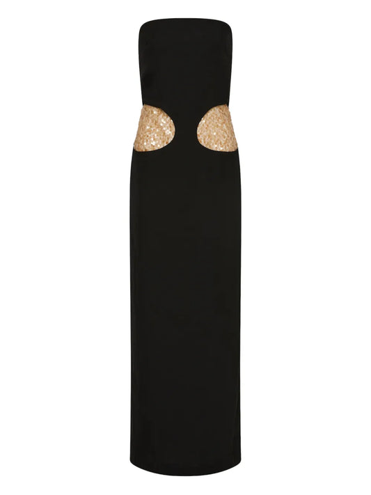 Christopher Esber Borough Gown Dress — Black — Size S — Front View