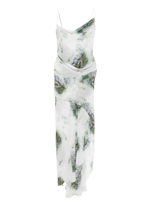 Christopher Esber Cowl Neck Slip Maxi Dress — White — Size XS — Front View