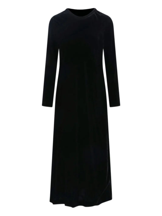 Aspesi Velvet Midi Dress — Black — Size XS — Front View