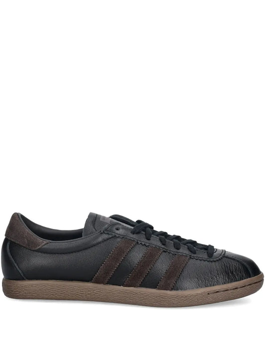 adidas Tobacco Three-Stripe Lace-Up Sneakers — Black — Size US M 11.5 - US W 13 — Front View