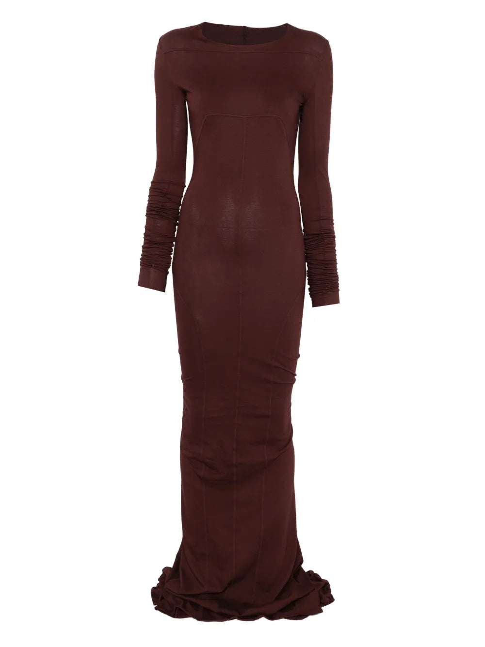 Rick Owens Drkshdw Long Sleeve Dress — Brown/ Red — Size XS — Front View