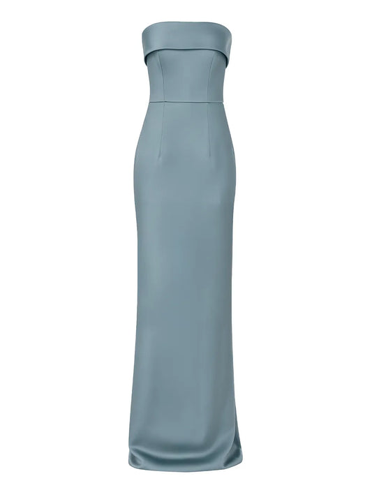 The New Arrivals Ilkyaz Ozel Rhea Maxi Dress — Blue — Size S — Front View