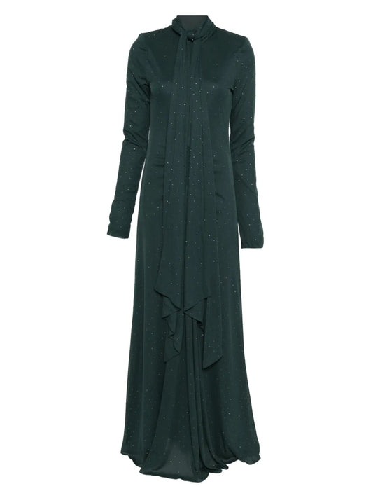Rotate Birger Christensen Open Back Maxi Dress — Green — Size XXL — Front View