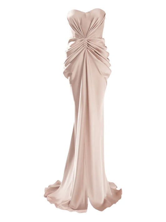 Ana Radu Corset Maxi Dress — Beige — Size XS — Front View