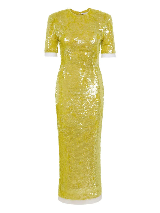 Rachel Gilbert Kaia Sequin Sleeve Dress — Same as shown — Size L — Front View