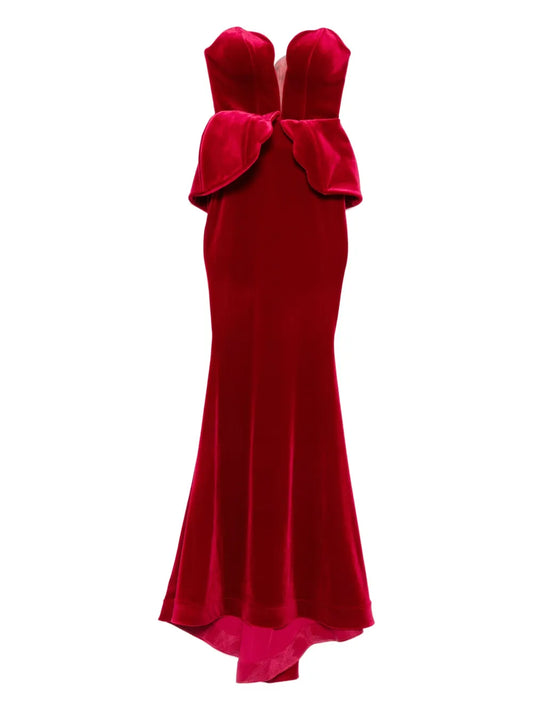 Cristallini Andreacampanile Peplum Strapless Maxi Dress — Same as shown — Size XS — Front View