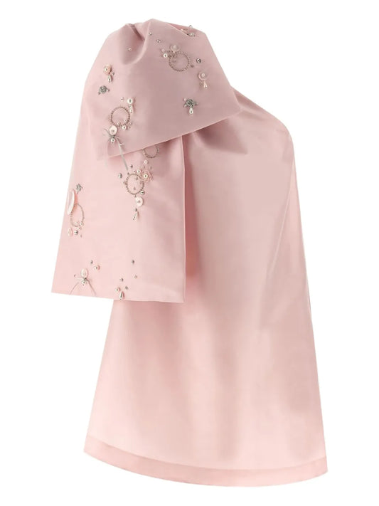 Bernadette Winnie Bow Detail Mini Dress — Pink — Size XS — Front View