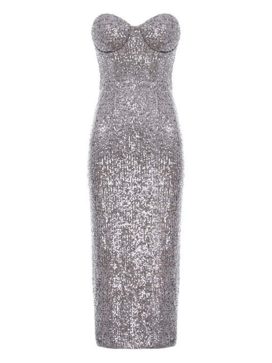 Cuanna Karlie Dress — Silver — Size XS — Front View