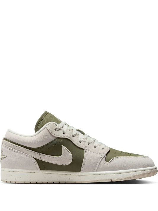 Air Jordan 1 Low Se Sneakers — Olive Green / Beige — Size US M 11.5 - US W 13 — Front View