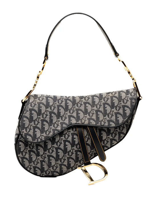 Christian Dior Pre Owned 2002 Diorissimo Canvas Saddle Bag Shoulder Bag — Same as shown — Size One Size — Front View