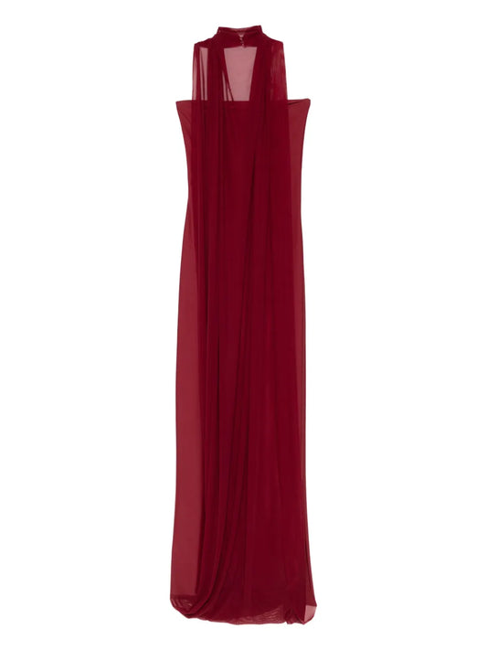 Atu Body Couture Halterneck Side Split Gown — Red — Size XS — Front View