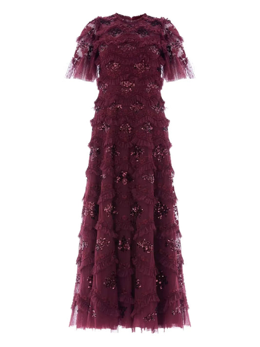 Needle Thread Daisy Ruffled Midi Dress — Same as shown — Size XS — Front View