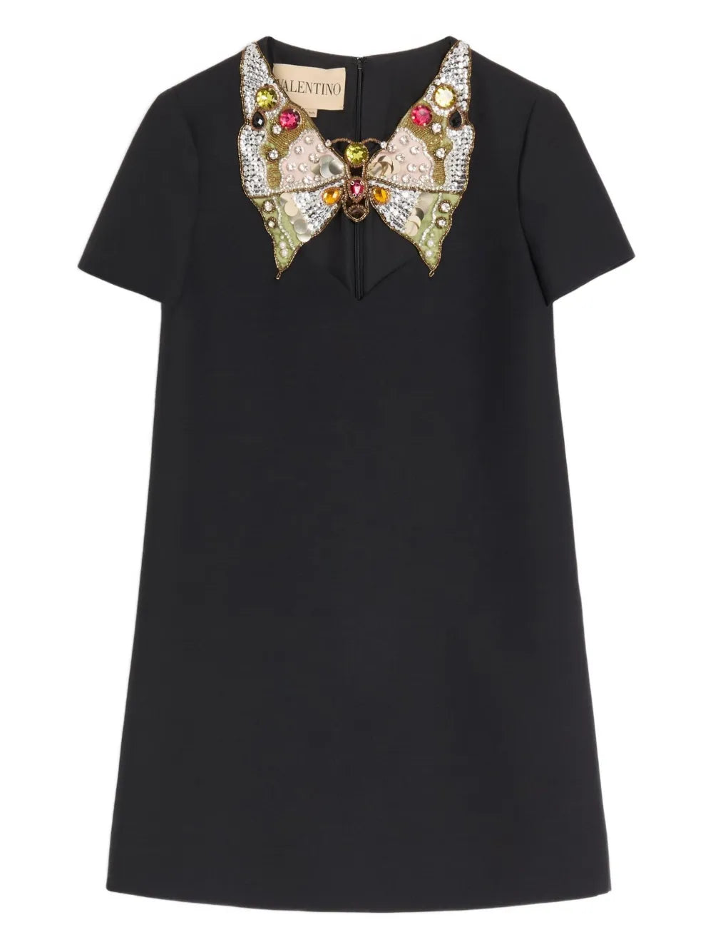 Valentino Garavani Mini Butterfly Detail Dress — Black — Size XS — Front View
