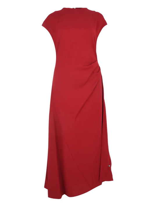 Staud Zaya Draped Maxi Dress — Red — Size S — Front View
