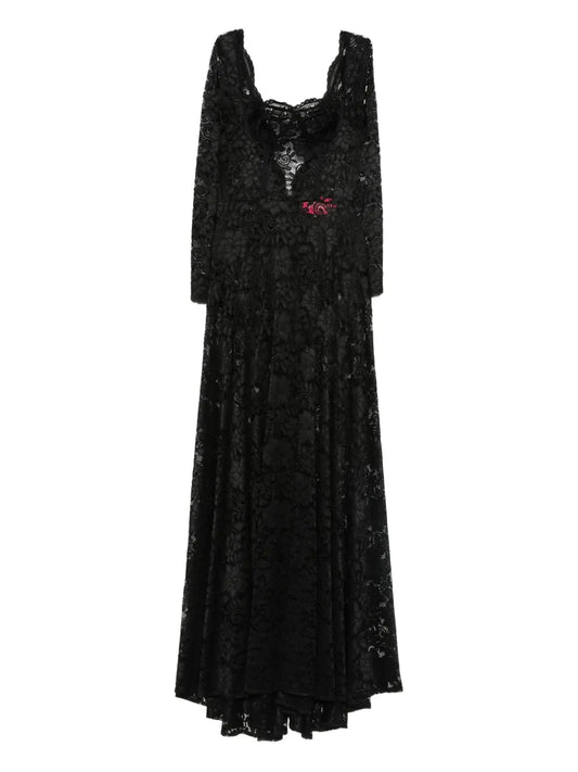 Miau By Clara Rotescu Rainy Maxi Dress — Black — Size XS — Front View