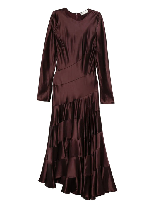 Tory Burch Tiered Panelled Dress — Red — Size XS — Front View