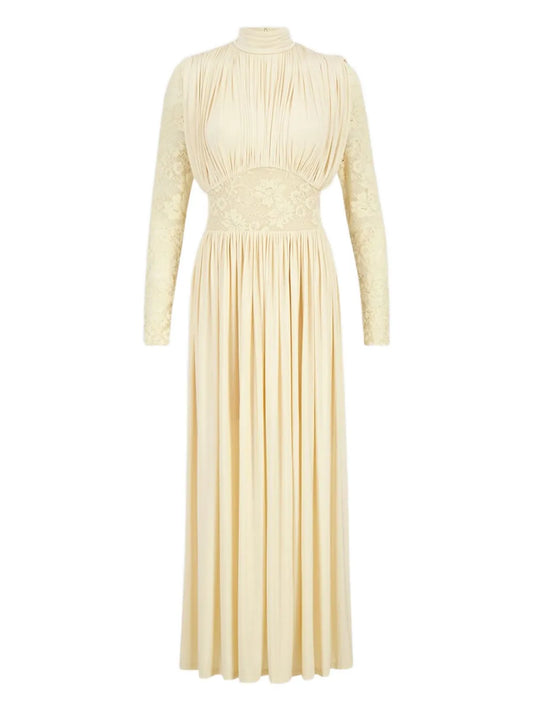 Zimmermann Rebellion Draped Maxi Dress — Cream — Size S — Front View