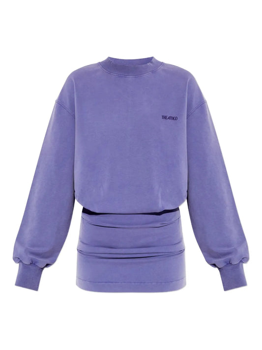 The Attico Long Sleeve Mini Dress — Red/ Purple — Size XS — Front View